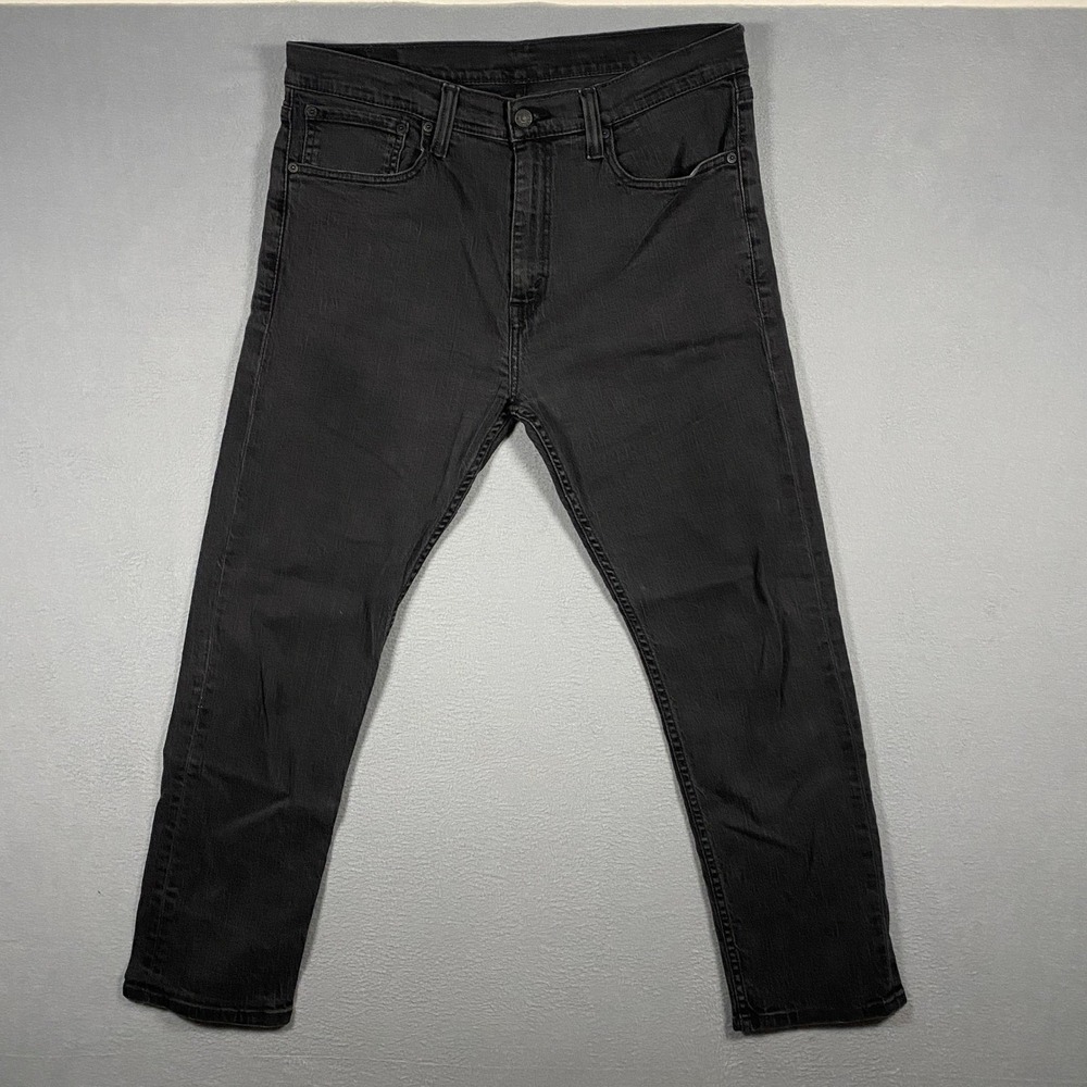 Levis 508 Regular Taper Jeans Mens 34x30 Faded Black Denim‎ Pants